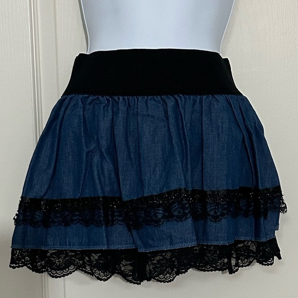 Handmade Jean School Girl Mini Skirt - Picture 2 of 3